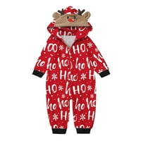 Hanas roditelj-dijete odijelo za božićne s kapuljačom pajamas loungewewwer outfits, porodični Xmas podudaranje setova topla porodica crvena 6