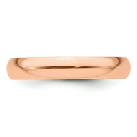 Carat u Karatsu 14k Rose Gold Wided Band Poluokrugnje vjenčani prsten veličine -4.5