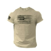 IOPQO MENS majica Muška štampana majica Američka zastava nevolje za izrez kratkih rukava BlouseSummer