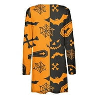 GDFUN ženska modna casual Halloween tiskana s dugim rukavima s dugim rukavima od kardiganske jakne -