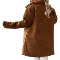 Paille ženska odjeća Revel Sherpa jakna s dugim rukavima Fuzzy kaput toplo putni pliš prekrivači smeđi