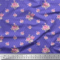 Trokut tkanine Soimoi Rayon, lišće i ruža cvjetni print šivaći tkaninu širok