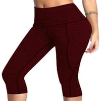 Sanviglor Women dno Dno Visoke strukske tajice Solid Color Yoga hlače Tummy Control pantalone Workout