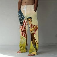 Muške hlače Američka zastava Patriotske pantalone jula Hippie harem hlače baggy boho joga casual workout