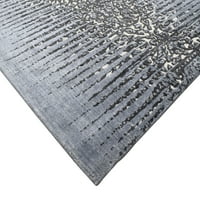 Tamno siva svilena tepih 5 '8' perzijski jacquard loom Nain apstraktni tepih veličine sobe
