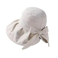 Hesoicy ženska leđa Split Bowknot dekor ribarskog šešira s ruffled širokim rubom - modna pribor za zaštitu