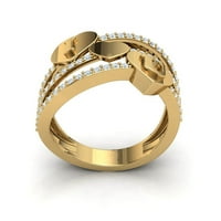 Pravi 0,5CT okrugli rez Diamond Prong 3row Love Bridal Wedding Band Ring Goldivers Solid 10k Gold GH