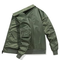Yubnlvae muške jakna za slobodno vrijeme sa zipper rever kaput prozračna vrećica topli vrh sa muli-džepovima