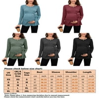 Žene pletene pulover materinstvo Jumper TOPS casual crewneck dugih rukava majice TEE Green XS