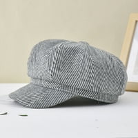 Dame šeširi Striped tiskani zimski vintageni jezik Britanci pletene pruge Newsboy Headwear Cosy Stylish