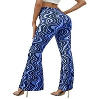 Žene Casual Yoga bačva hlače za jakne ploče od tiskane tanke pričvršćene visoke strukske obale donje