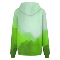 ECHFIPROM Džepne dušice za ženske bluze džepni gradijent dugih rukava pulover plus veličine zelene dukseve