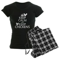 Cafepress - Budite mirni i držite kokoši - Ženske tamne pidžame