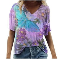 Ženska majica bluza Modni ljetni proljetni scenski okrugli vrat plus veličine Cvijeće Bluza Žene Ležerne