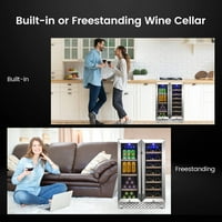 Wine i pića hladnjak Dualwine hladnjak, ugrađeni i samostojeći, sa neovisnom kontrolom temperature,
