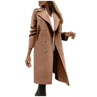 Francuska Dimple Ženska srednje čvrste dvostruke dvostruke rukavice dugih rukava džepna kaputa za kaput