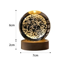 Xewsqmlo Crystal Ball Atmosphere Lamp Handicraft Holiday Poklon Početna Dekor za uredsku studiju