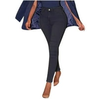 Durtebeua ženske mršave traperice visokog struka Istepene Jeans Grey 2xl