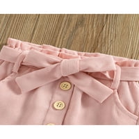 TODDLER Baby Girl Basic Plain Corduroy Button Suknja Ležerne mini suknje sa pojasom