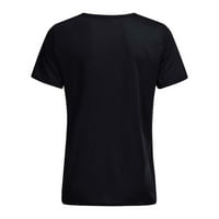 Aaiyomet casual vrhovi za žene Ženska majica s kratkim rukavima Scoopneck, crna L