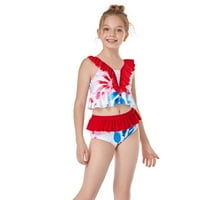 Odieerbi Girls kupaći kostimi TODDLER Baby Kids Ruffles Ispiši dva kupaća kostima za kupaći plažu