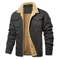 LisingTool vrhovi muški modni jednostavni čvrsti džepni džep džemper džemper jakna muška zimska kaputa