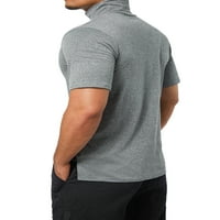 Muškarci Turtleneck Osnovna majica Kratki rukav Pulover Basic Diswirt Stretch Lagan vrh