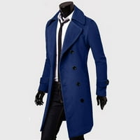 SHPWFBBE kaput za kaput za muškarce muške jesenje i zimsko toplo meko kaput jakna Ležerna topla dvostruko