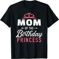 Mama rođendana princeze djevojka majica crna x-velika