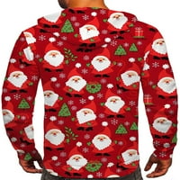 Sprifallbaby muški božićni dukseri, dugi rukav snjegović Santa Claus s kapuljačom s kapuljačom pulover