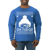 Divlji bobby, oh fudge Funny film meme ružno božićni džemper muškarci dugih rukava, kraljevska, 3x-velika