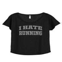 Tenk navojem I mrzim trčanje žensko opušteno Slouchy Dolman majica Tee Heather Black X-Veliki