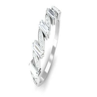 CT nagnut mjesečni prsten za žene, certificirani moissitni prsten u zlatu, polučvrst moissinite prsten,