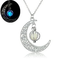 Kuluzego Moon Oblik svjetlosni privjesci za bundeve Halloween Clavicle ogrlica od lanca