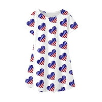 Lovskoo Toddler Girl Ljetna haljina Djeca Dan nezavisnosti Trendy Slatka kratka rukava s kratkim rukavima