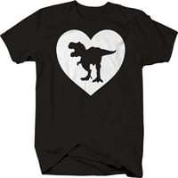 Love Tre dinosaurske košulje za muškarce Veliki tamno siva