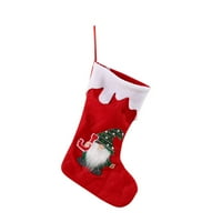 Corashan Decor, božićnjak sjaj sa LED lampicom Božićne čarape Privjes božićne ukrase, kućni dekor