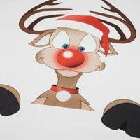 Gureui Božićni koji odgovara porodičnoj spavaćić pidžami, slatki slon slatki crtani reindeer tiskani