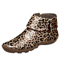 TutunAumb Zima vruća prodaja ženske ženske leopard tiskane stanovi kožni patentni patentni tužni cipeli