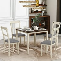 Nestfair drveni stol za trpezarije sa stolicama za trpezariju, smeđe i vikendicu
