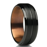Crni vjenčani prsten, espresso vjenčani prsten, crni volfram prsten, volfram karbidni prsten, zaručni prsten, prsten