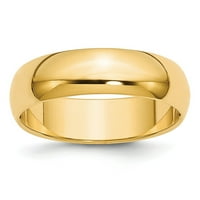 Real 14KT žuta zlatna polukružna veličina vjenčanja: 11; za odrasle i tinejdžere; Za žene i muškarce