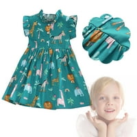 Little Girl Haljina Toddler Outfit kratki rukav Princess Party Sunderss odjeća Dječji crtić tiskani