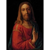 Bartolomeo Montagna Crna modernog uokvirenog muzeja Art Print pod nazivom - Krist blagoslov