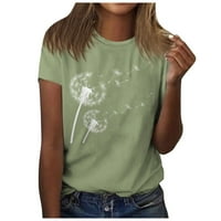 Ženski slatki grafički suncokret tiskani majice Vintage kratkih rukava pamučne majice