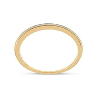 10KT Žuto zlato Žene okrugli dijamantski pojas PAVER prsten CTTW