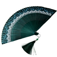 OPVISISE sklopivi boju ventilatora Promjena s resel privjeskom kineskom stilu Art Craft Fau Silk Vintage