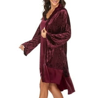 GUZOM spavaćice za žene Seksi čipkani donje rublje Nightdred Comfort Robes Plus Veličina pidžama - Veličina vina XXL