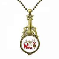 Wales National Simbol Znamenitosti uzorak ogrlica Antikni gitarski nakit Music Privjesak