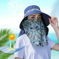 Ljetni modni cvjetni print sunhat ženski široki podlozi za žene sa anti-UV zaštitom za vrat i lice